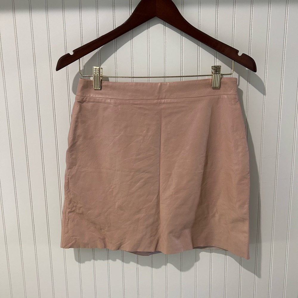 Milly Leather Pink Skirt
